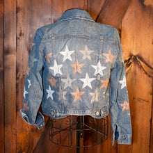 Load image into Gallery viewer, Stars and Glitter Hand Painted Vintage Levis Trucker