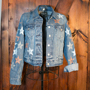 Stars and Glitter Hand Painted Vintage Levis Trucker