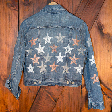 Stars and Glitter Hand Painted Vintage Levis Trucker