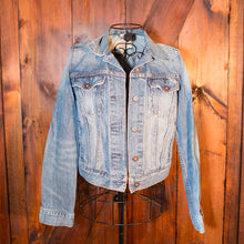 Load image into Gallery viewer, Light wash Levi&#39;s Jacket Customized by you with Patches, Paint and Embroidery