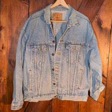 Load image into Gallery viewer, Distressed Vintage Levi&#39;s Trucker Customized by you with Patches, Paint and Embroidery