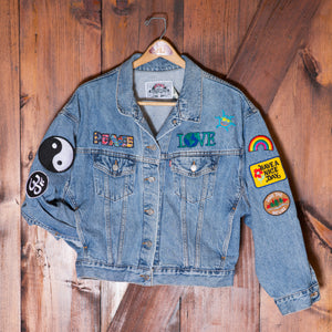 Coexist Hipster Vintage Levis Jacket with Tye die and Patches