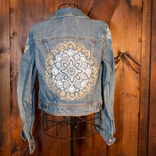 Load image into Gallery viewer, Mandala Hand Painted Trucker Jacket