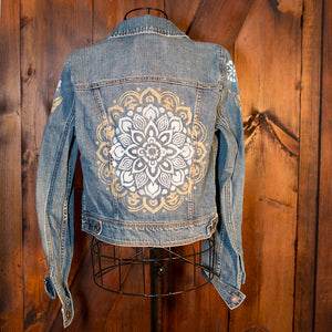 Mandala Hand Painted Trucker Jacket