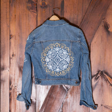 Load image into Gallery viewer, Mandala Hand Painted Trucker Jacket