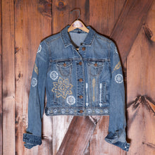 Load image into Gallery viewer, Mandala Hand Painted Trucker Jacket