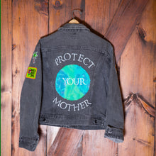 Load image into Gallery viewer, Protect Your Mother Hand Painted and Patched Vintage Trucker Jacket