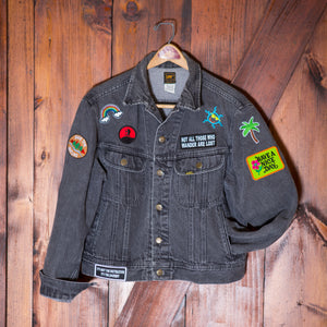 Protect Your Mother Hand Painted and Patched Vintage Trucker Jacket