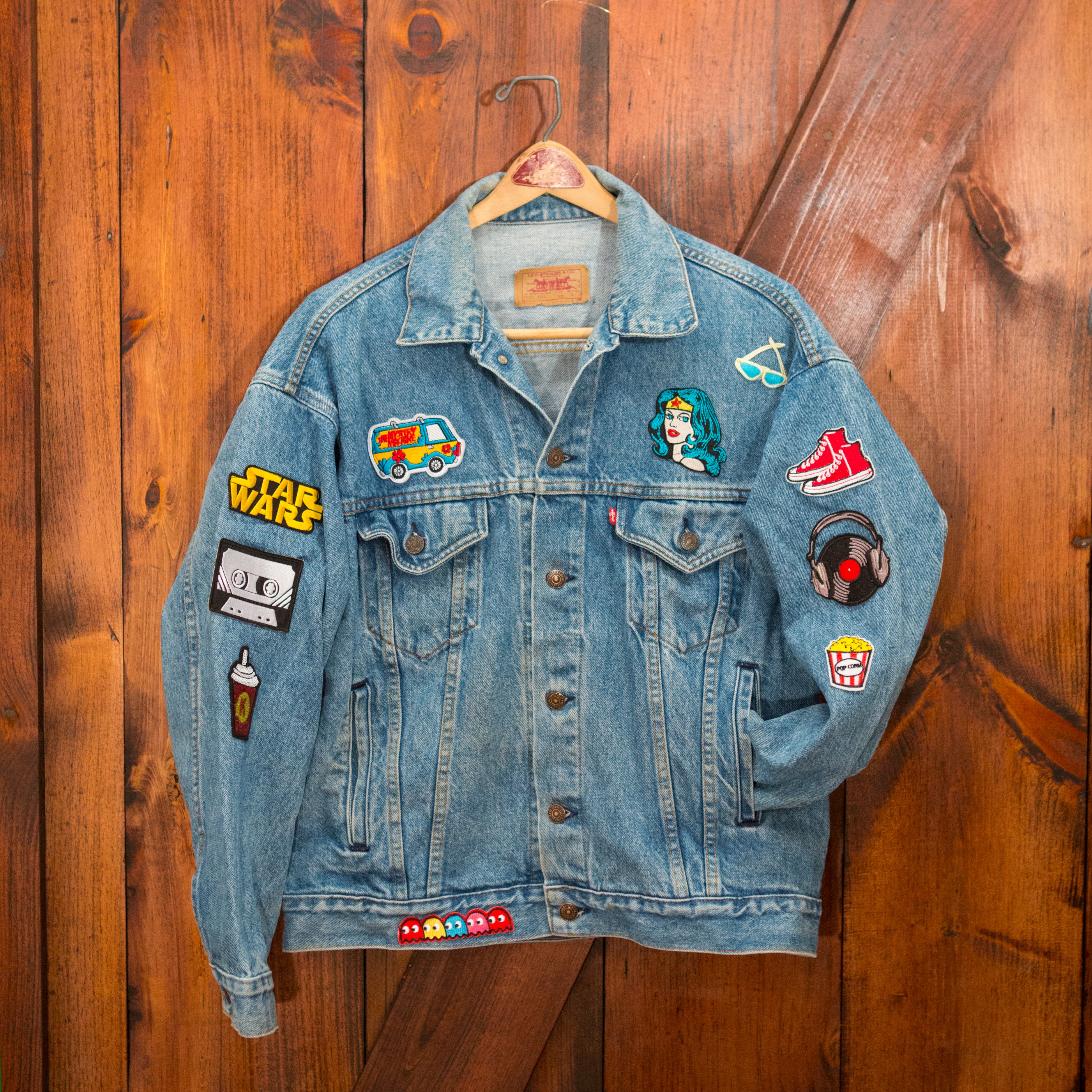 Pit Boss Jacket Denim Jean Jacket Patched Patches Vintage Levis