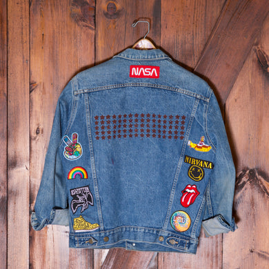 What A Collection 2 Vintage Levis Trucker Patched and Painted
