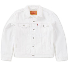 Load image into Gallery viewer, White Levi&#39;s Trucker Jacket Customized by you with Patches, Paint and Embroidery